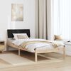 vidaXL Bed frame Brown and black 100 x 200 cm Solid pine wood