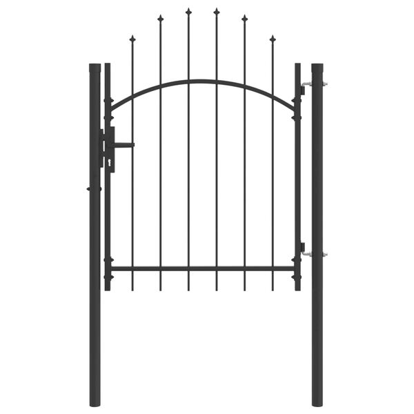 vidaXL Garden Gate with Lock Grey 150 x 100 cm Steel