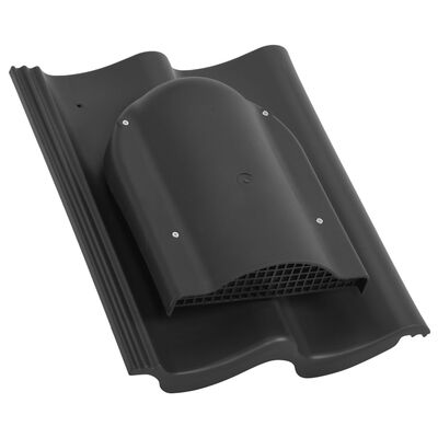 vidaXL Flat Fan Roof Ventilator Black
