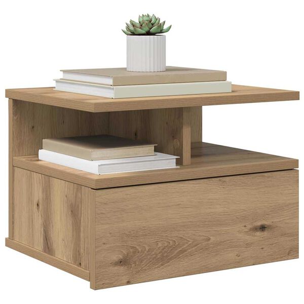 vidaXL Floating Nightstand Artisan Oak 40 x 31 x 28 cm Engineered Wood