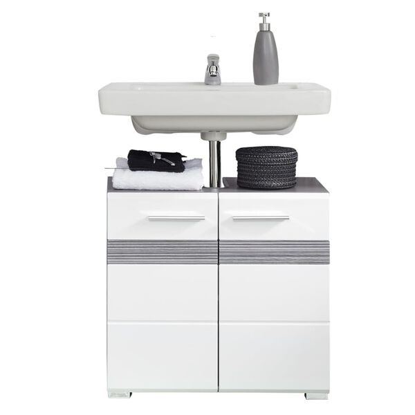 Trendteam Sink Vanity Unit Set-One White and Smokey Silver