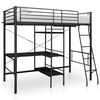 vidaXL Bunk Bed with Table without Mattress Black Metal 90x200 cm