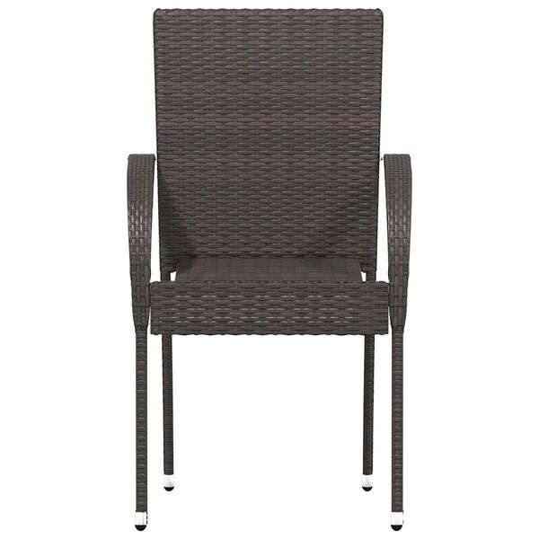 vidaXL Stackable Outdoor Chairs 4 pcs Poly Rattan Brown