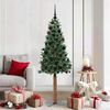 vidaXL Slim Christmas Tree Green 180 cm PVC and Solid Pine wood