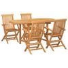 vidaXL Garden Dining Set 5 pcs Brown Solid Teak Wood