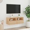 vidaXL TV Wall Cabinet Sonoma Oak 80x30x30 cm Engineered Wood