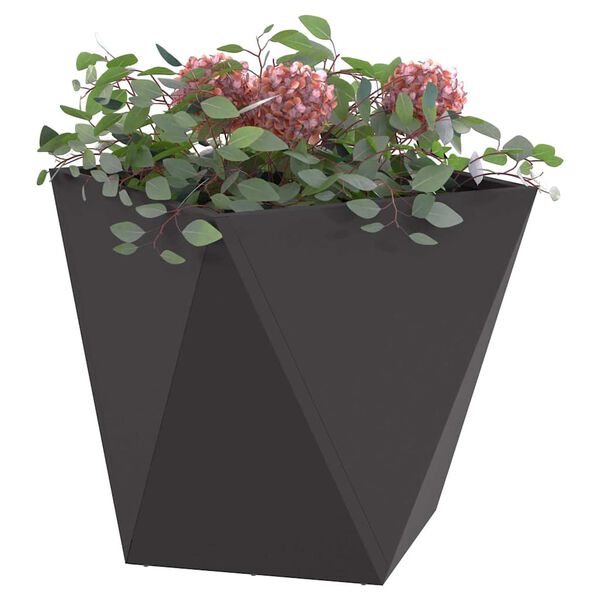 vidaXL Planter 2 pcs Black 50 x 50 x 50 cm Steel