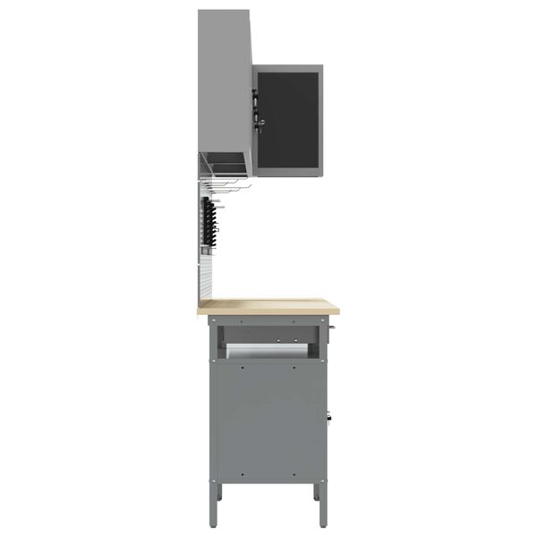 vidaXL Work Cabinet Set with Drawer with Shelf 10 pcs Black and Grey