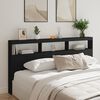 vidaXL Headboard Cabinet with LED Black 200x17x102 cm