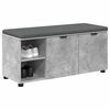 vidaXL Hall Bench with Cushion Plain Concrete Grey 100 x 38 x 46 cm