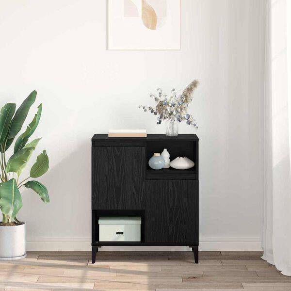 vidaXL Sideboard Black Oak 60 x 35 x 70 cm Engineered Wood