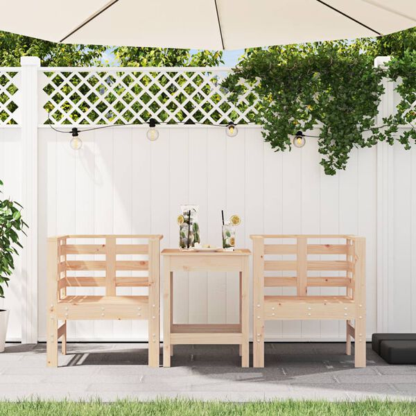 vidaXL Garden Chairs 2 pcs 61.5x53x71 cm Solid Wood Pine