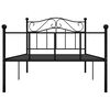 vidaXL Bed Frame without Mattress Black Metal 90x200 cm