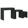 vidaXL Nesting Coffee Tables 3 pcs Black Engineered Wood