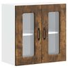 vidaXL Kitchen Wall Cabinet with Glass Door Kalmar Smoked Oak Engineered Wood