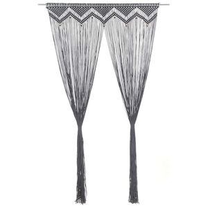 vidaXL Macrame Curtain Anthracite 140x240 cm Cotton