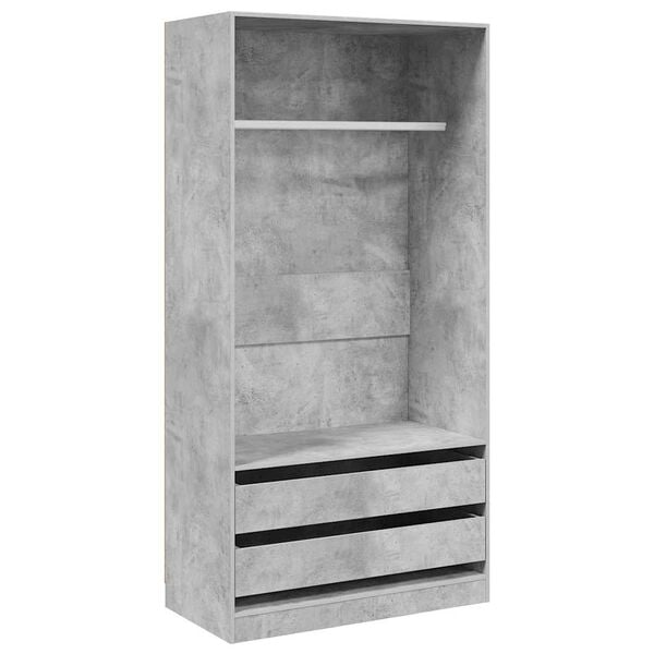 vidaXL Wardrobe Concrete Grey 100x50x200 cm Engineered Wood