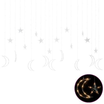 vidaXL Star and Moon Fairy Lights Remote Control 345 LED Warm White