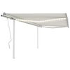 vidaXL Manual Retractable Awning with LED 4.5x3.5 m Cream