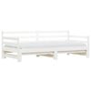 vidaXL Daybed with Trundle without Mattress White 90x200 cm Solid Wood