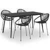 vidaXL 5 Piece Outdoor Dining Set PVC Rattan Black