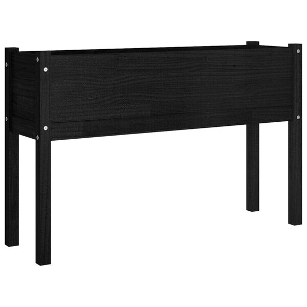 vidaXL Garden Planter Black 110x31x70 cm Solid Pinewood