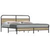 vidaXL Metal Bed Frame without Mattress Smoked Oak 193x203 cm