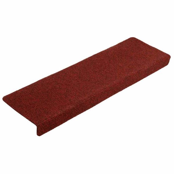 vidaXL Stair Mats Self-adhesive 20 pcs 65x21x4 cm Bordeaux Red Rectangular Edge