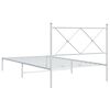 vidaXL Metal Bed Frame without Mattress with Headboard White 100x200cm