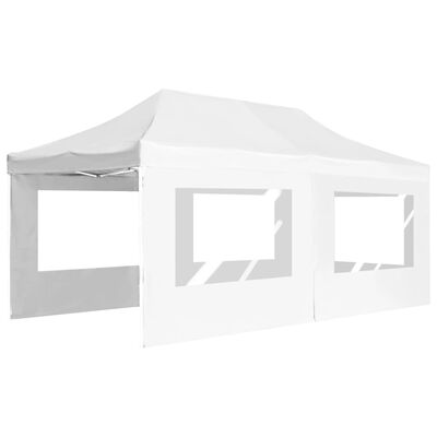 vidaXL Professional Folding Party Tent with Walls Aluminium 6x3 m White