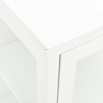 vidaXL Sideboard White 70x35x70 cm Steel and Glass