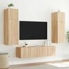 vidaXL TV Wall Cabinets with LED Lights 2 pcs Sonoma Oak 80x35x31 cm
