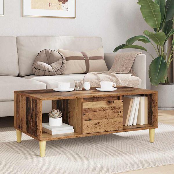 vidaXL Coffee Table Old Wood 90 x 50 x 26.5 cm Engineered Wood