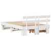 vidaXL Bed Frame with Headboard White 135 x 190 cm Solid Pine Wood