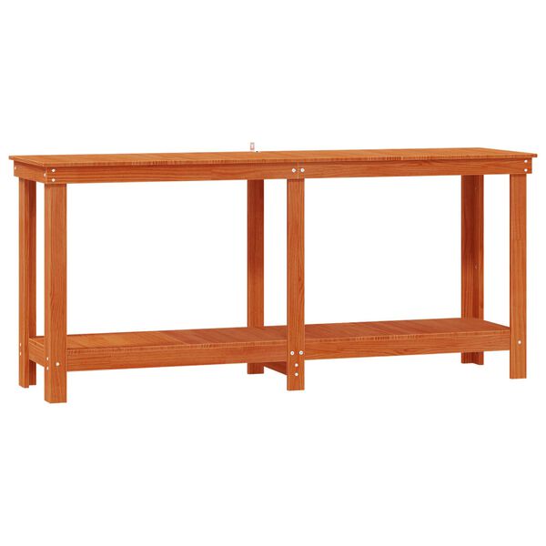 vidaXL Work Bench Wax Brown 180 x 50 x 80 cm Solid Pine Wood