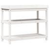 vidaXL Potting Table with Shelves White 108x45x86.5 cm Solid Wood Pine