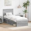 vidaXL Bed Frame Grey Sonoma 75 x 190 cm Solid Pine Wood