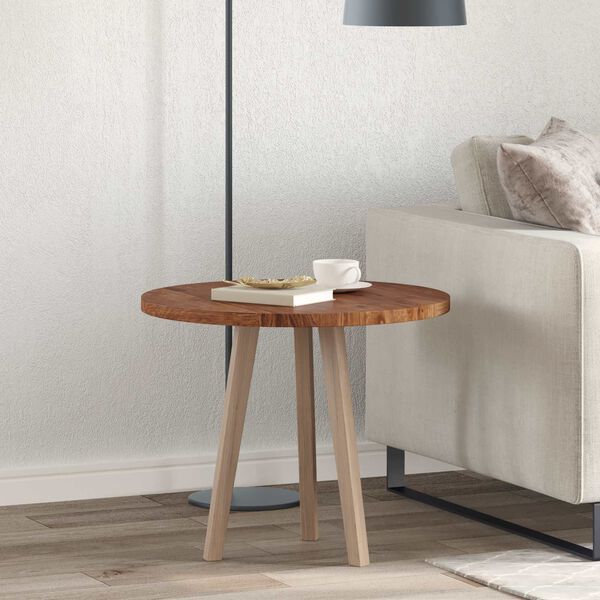 vidaXL Table Top Light brown Ø 60 x 2.5 cm Solid oak wood