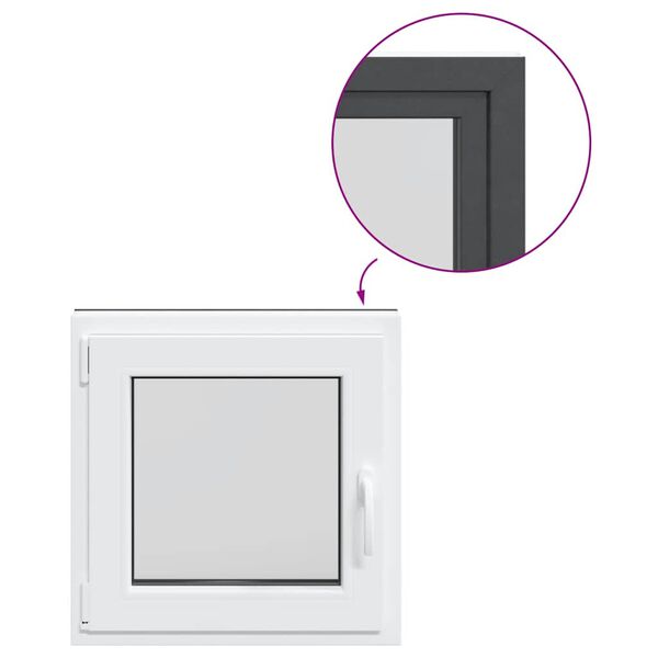 vidaXL Basement Window "RISOR" 50x50 cm Tilt&Turn DIN Left Anthracite