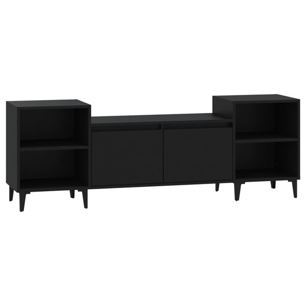 vidaXL TV Cabinet Black 160x35x55 cm Engineered Wood