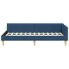 vidaXL Corner Bed Frame with Headboard Blue 90 x 200 cm Fabric