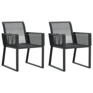 vidaXL Garden Chairs 2 pcs Black Poly Rattan