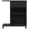 vidaXL Printer Stand with Wheels Black 60x40x68.5 cm