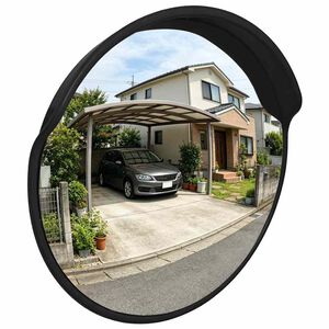 vidaXL Outdoor Convex Traffic Mirror Black &Oslash;45 cm Polycarbonate