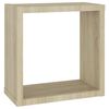 vidaXL Wall Cube Shelves 4 pcs White and Sonoma Oak 30x15x30 cm