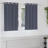 vidaXL Blackout Curtains with Rings 2 pcs Anthracite 140 x 140 cm