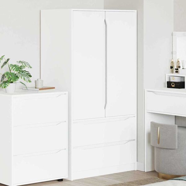vidaXL Cabinet with Drawer White 79.5 x 49 x 156 cm Engineered Wood
