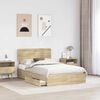 vidaXL Storage Bed with Drawer Sonoma Oak 120 x 200 cm Engineered Wood