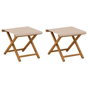 vidaXL Deck Chair 2 pcs Solid Eucalyptus Wood Beige
