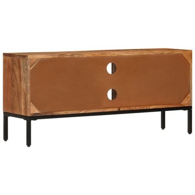 vidaXL TV Cabinet Honey Brown and Grey 110x30x50 cm Solid Wood Acacia